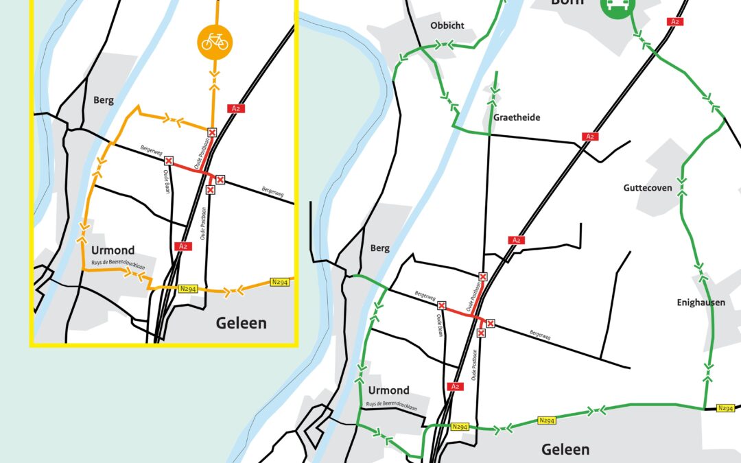Bergerweg/Oude Postbaan in Sittard-Geleen en Stein tijdelijk afgesloten voor werkzaamheden aan A2-verbreding