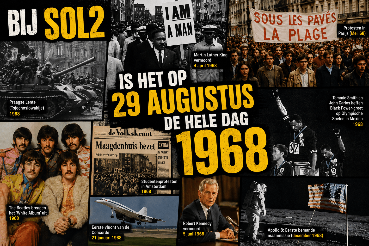Bij SOL2 is het zaterdag even 1968 op de radio